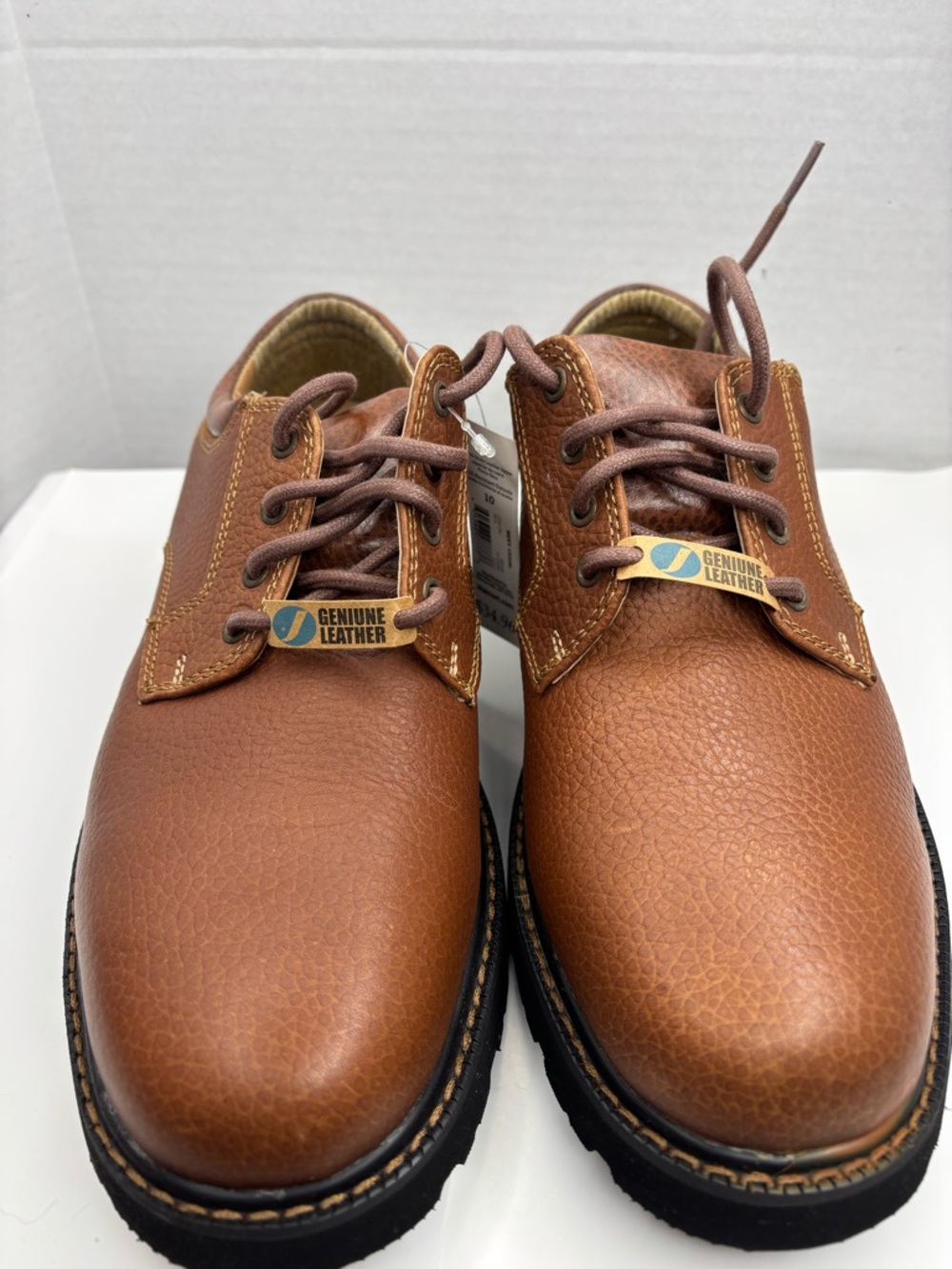 Jarman Men's Casual BrownLeather Shoe "M JN CAS PLAIN OXF" Size 10 Oil Resistant